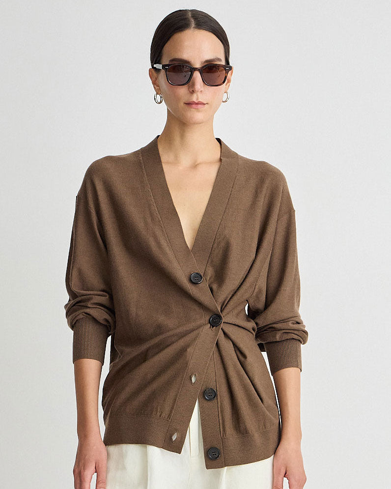 Apiece Apart Drippy Tissue Cardigan in Desert Palm