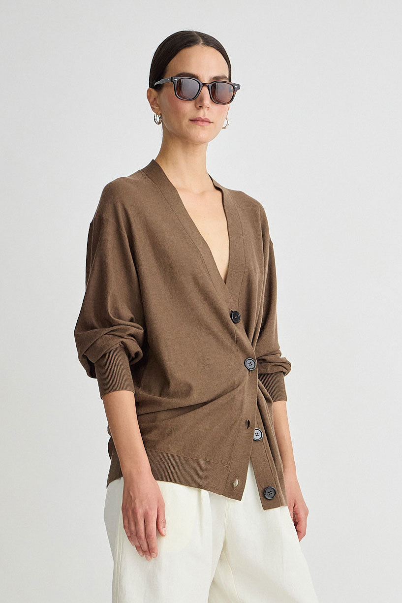 Apiece Apart Drippy Tissue Cardigan in Desert Palm