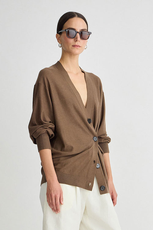 Apiece Apart Drippy Tissue Cardigan in Desert Palm