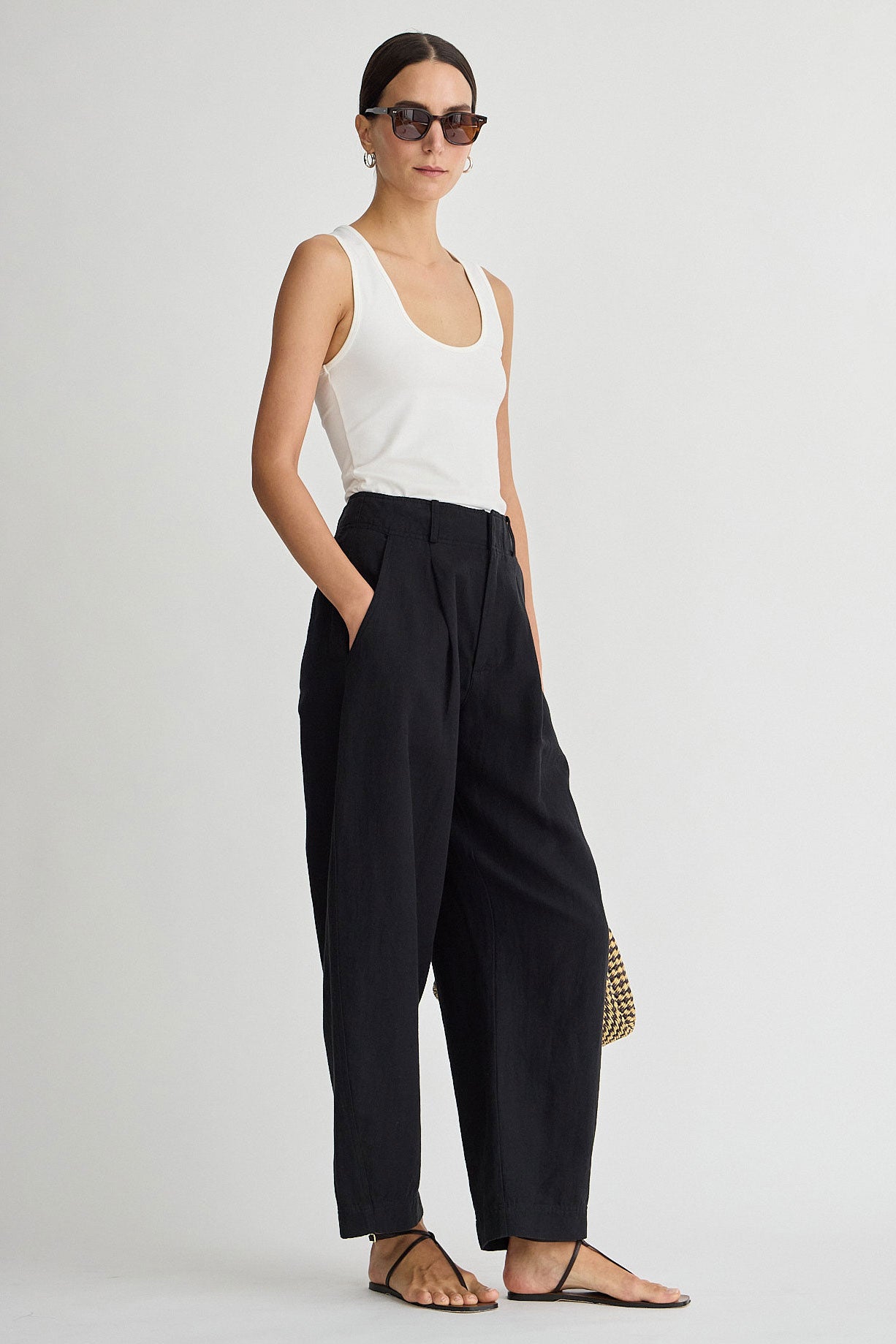 Apiece Apart Bari Crop Trouser in Black