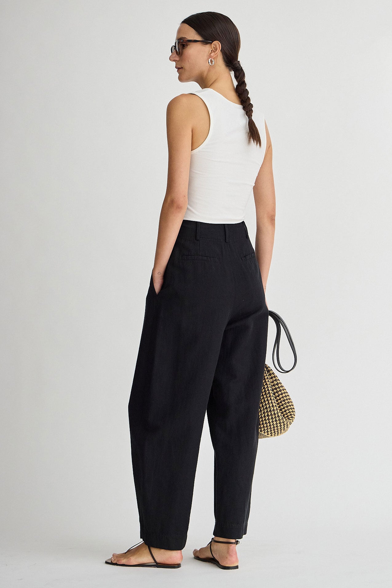 Apiece Apart Bari Crop Trouser in Black