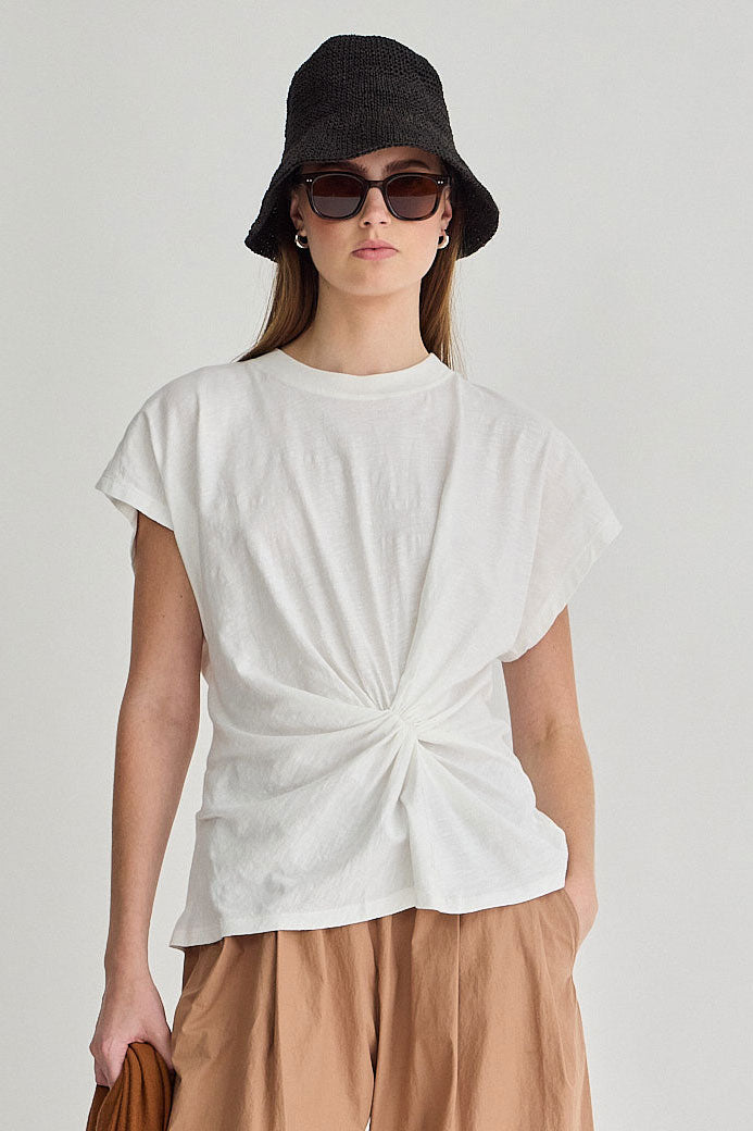 Apiece Apart Volta Twist Top in Cream