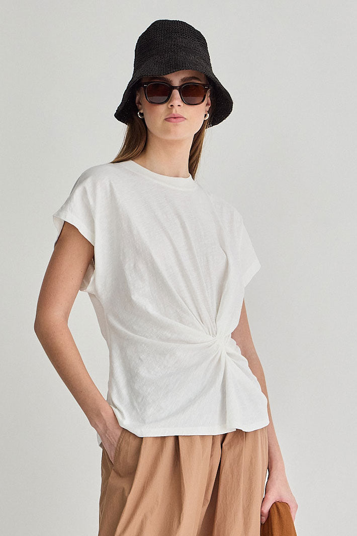 Apiece Apart Volta Twist Top in Cream