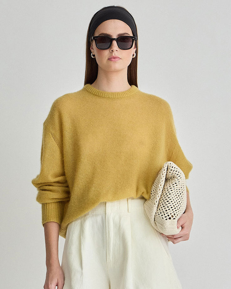 Apiece Apart Softest Tissue Weight Sweater in Amber