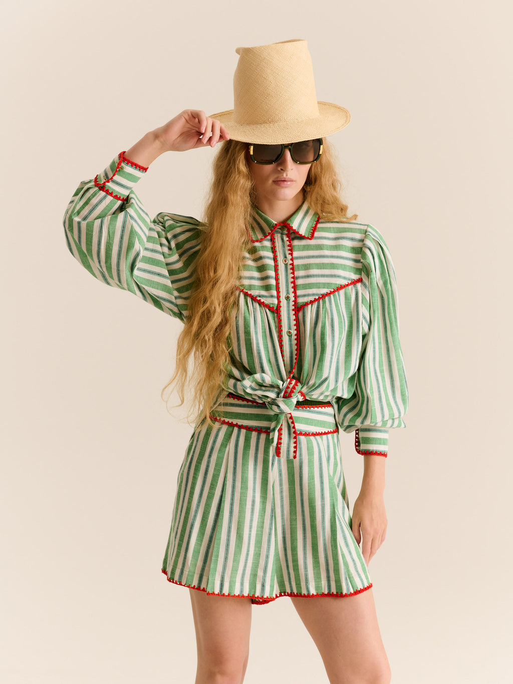 Carolina K Luna Shirt Green Stripe
