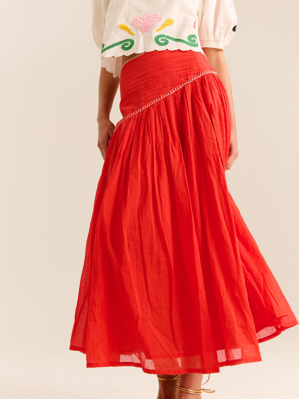 Carolina K Ines Skirt in Red