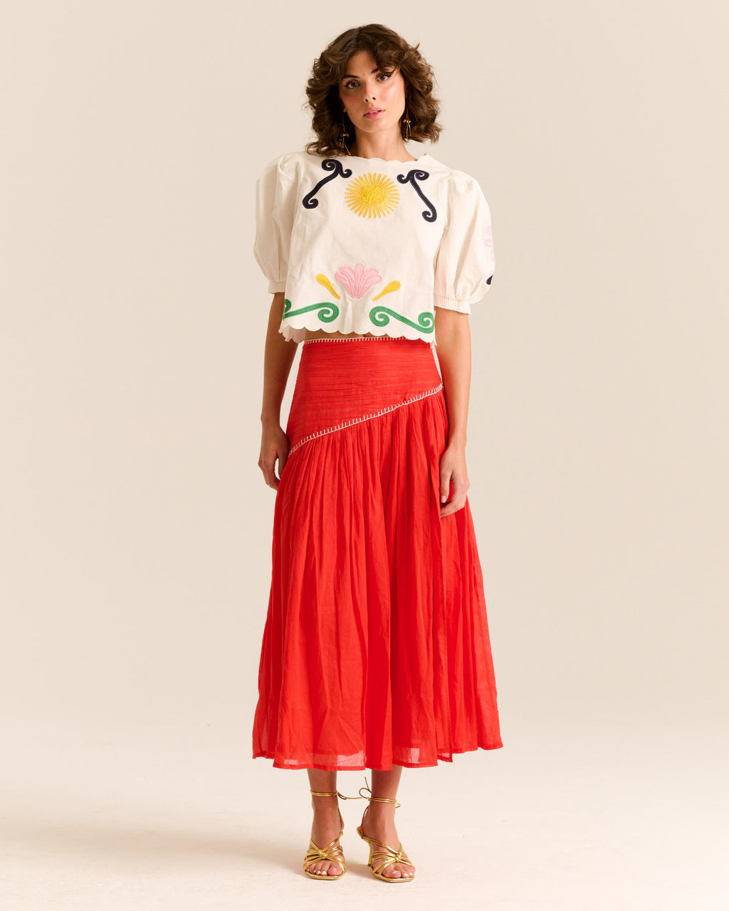 Carolina K Ines Skirt in Red