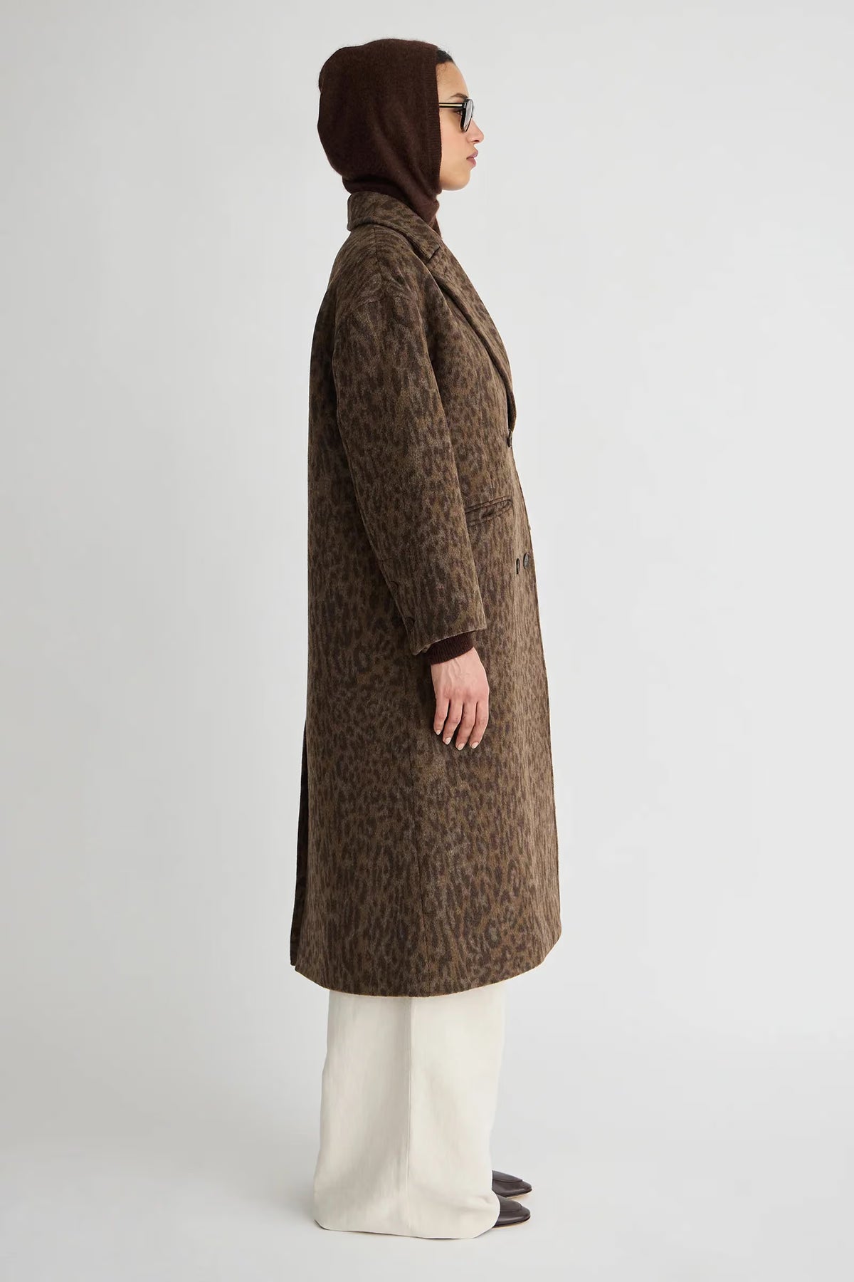 Apiece Apart Matta Oversized Coat in Leopard