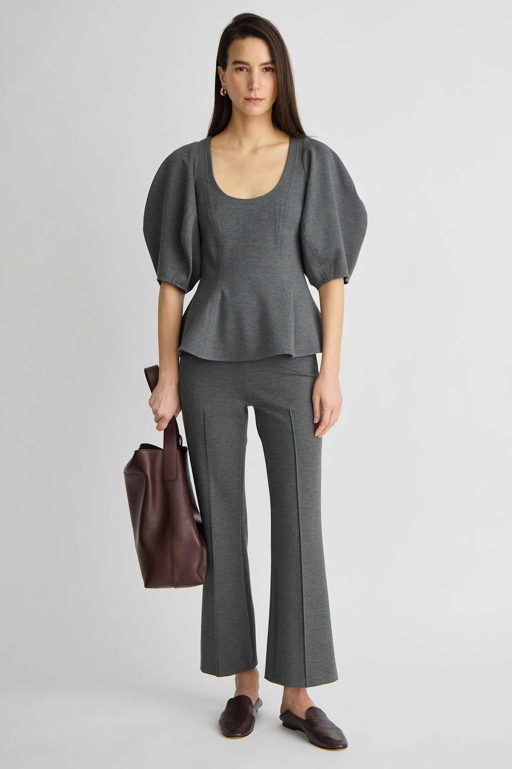 Apiece Apart Ponte Rene Pull On Pant in Heather Grey