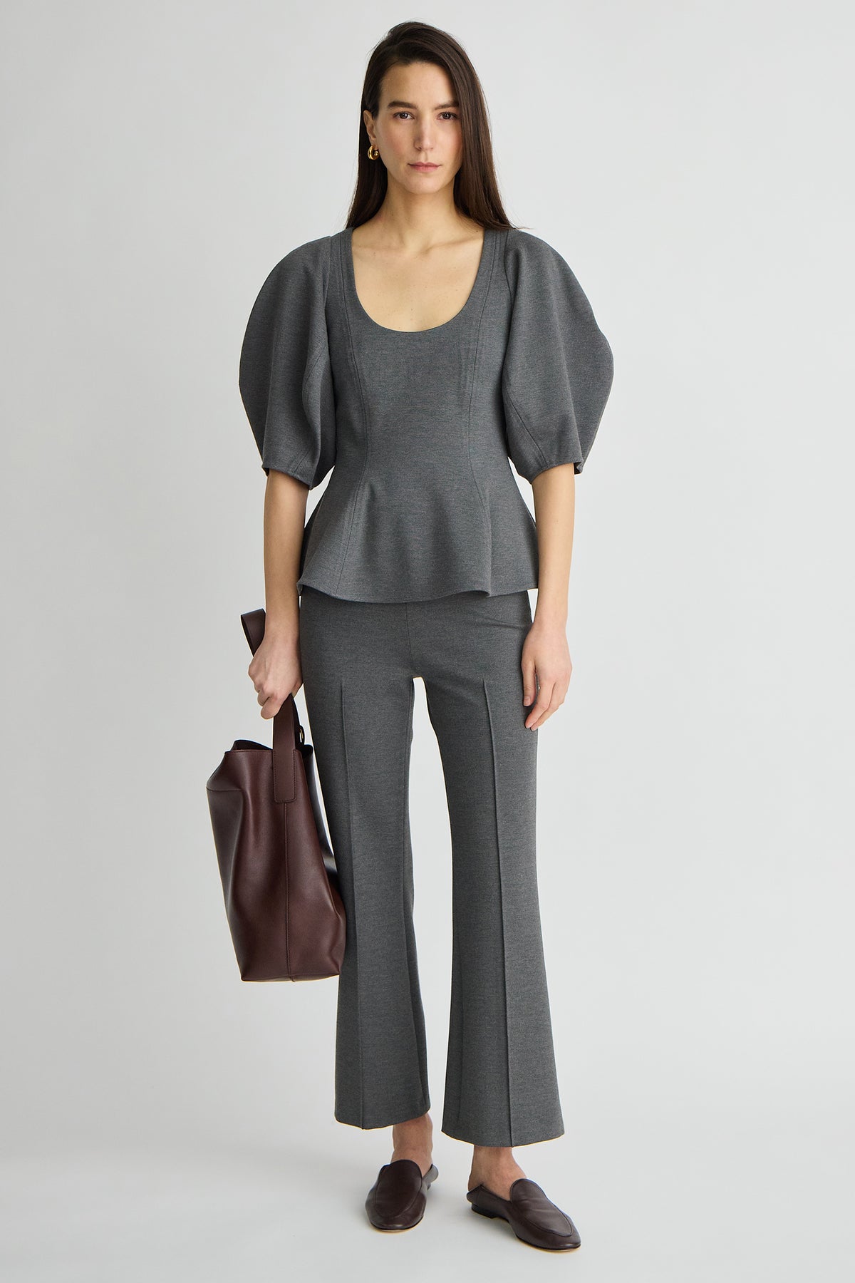 Apiece Apart Ponte Rene Pull On Pant in Heather Grey