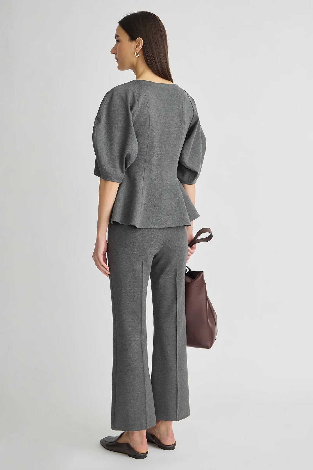 Apiece Apart Ponte Rene Pull On Pant in Heather Grey
