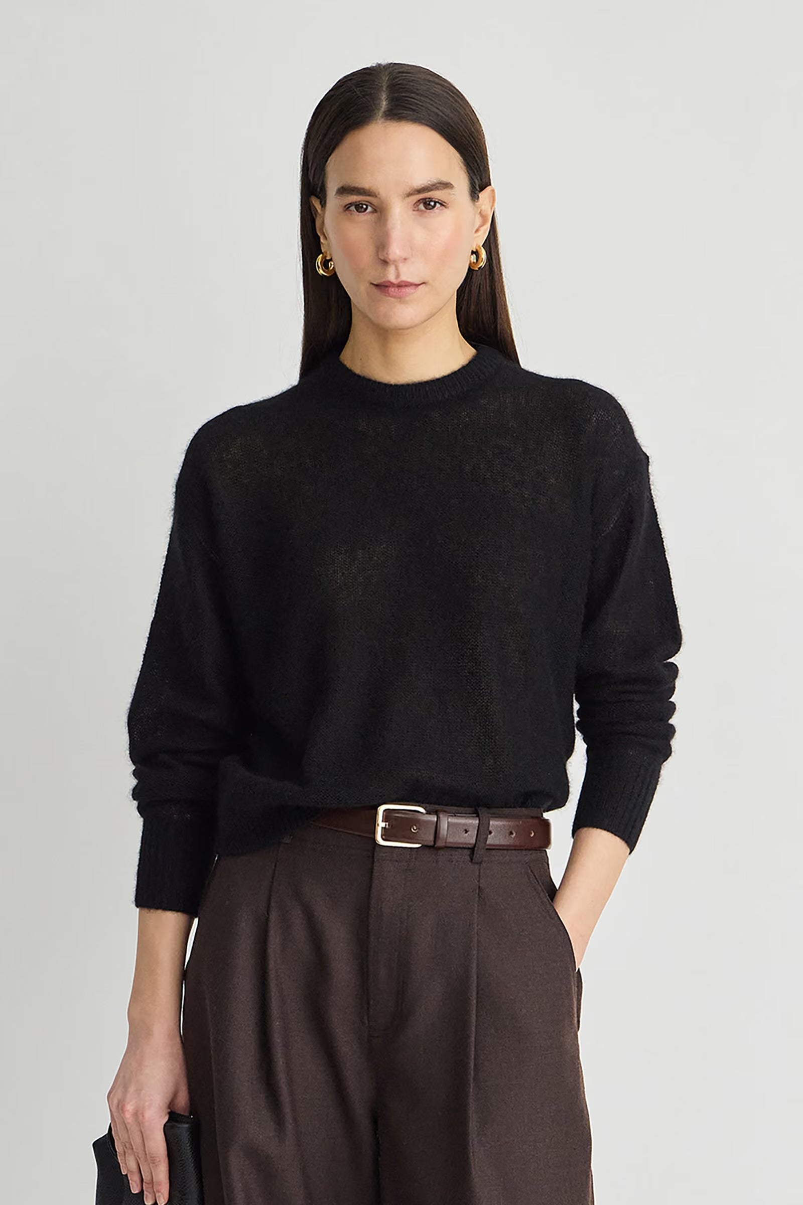 Apiece Apart Softest Tissue Weight Sweater in Black
