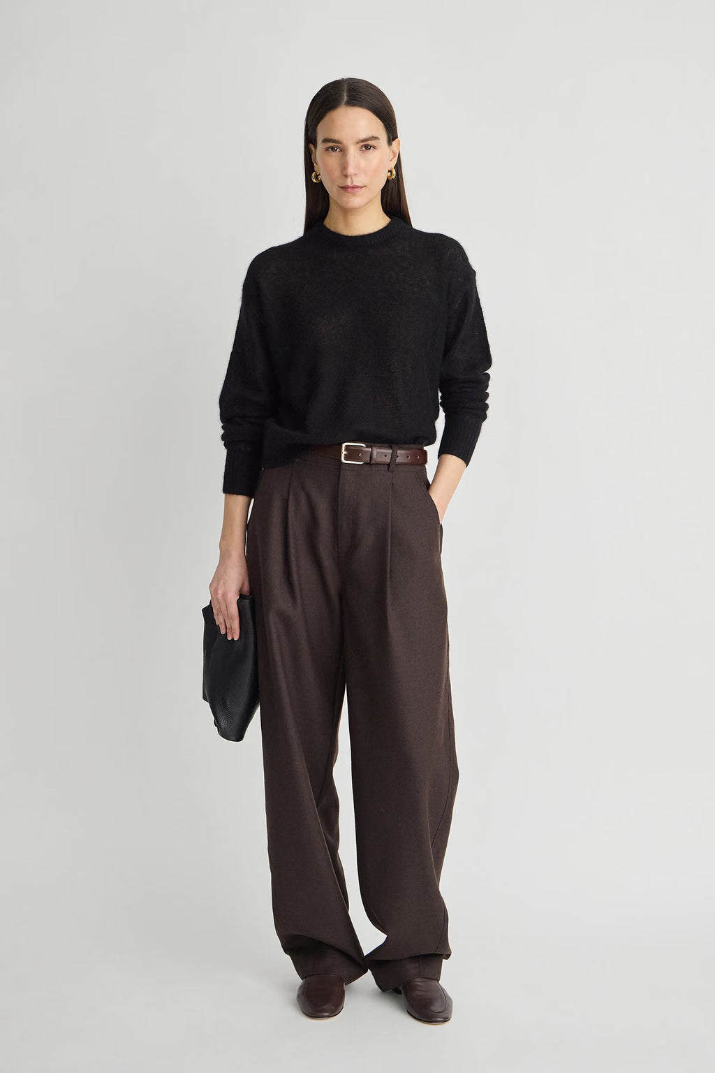Apiece Apart Softest Tissue Weight Sweater in Black