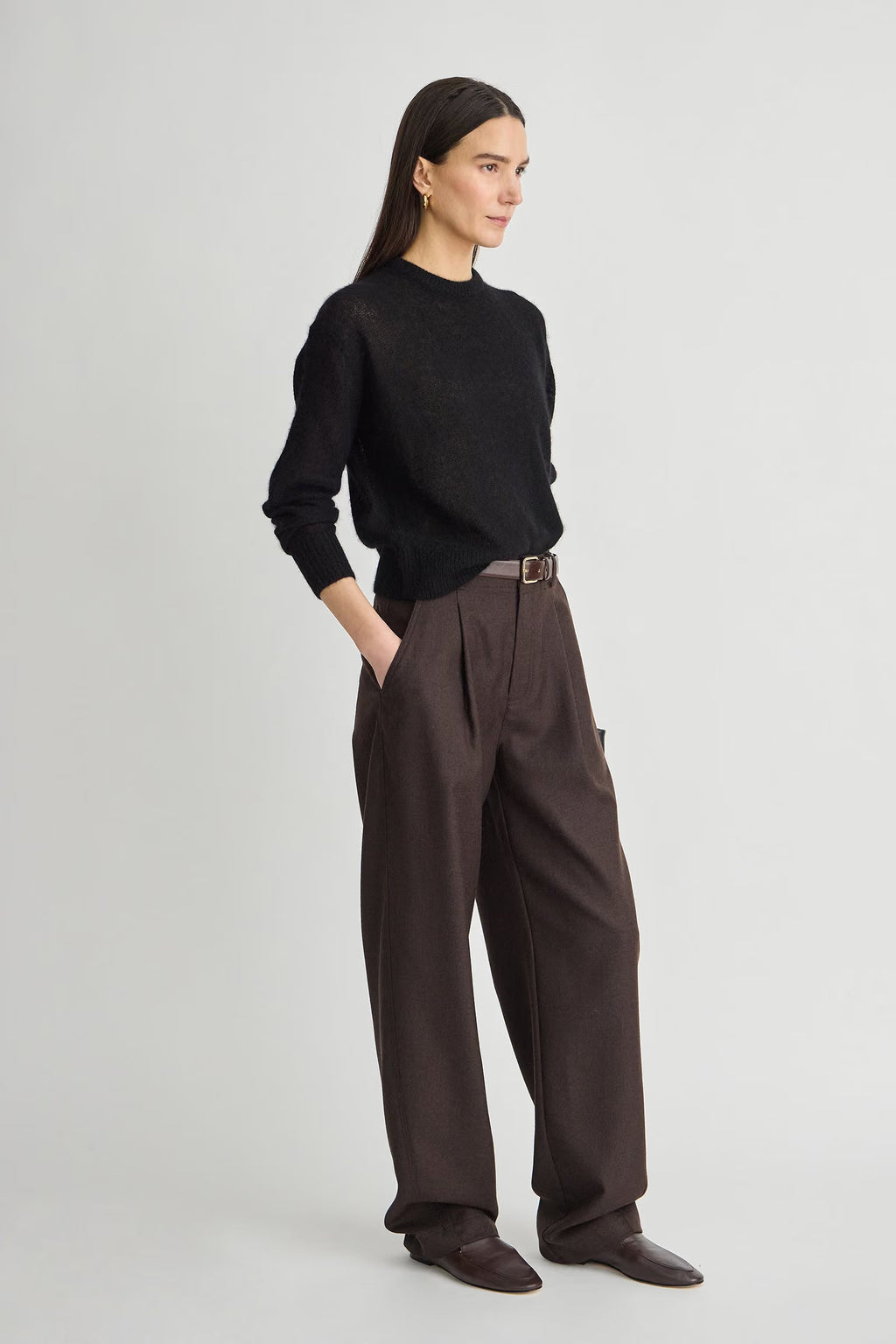 Apiece Apart Softest Tissue Weight Sweater in Black