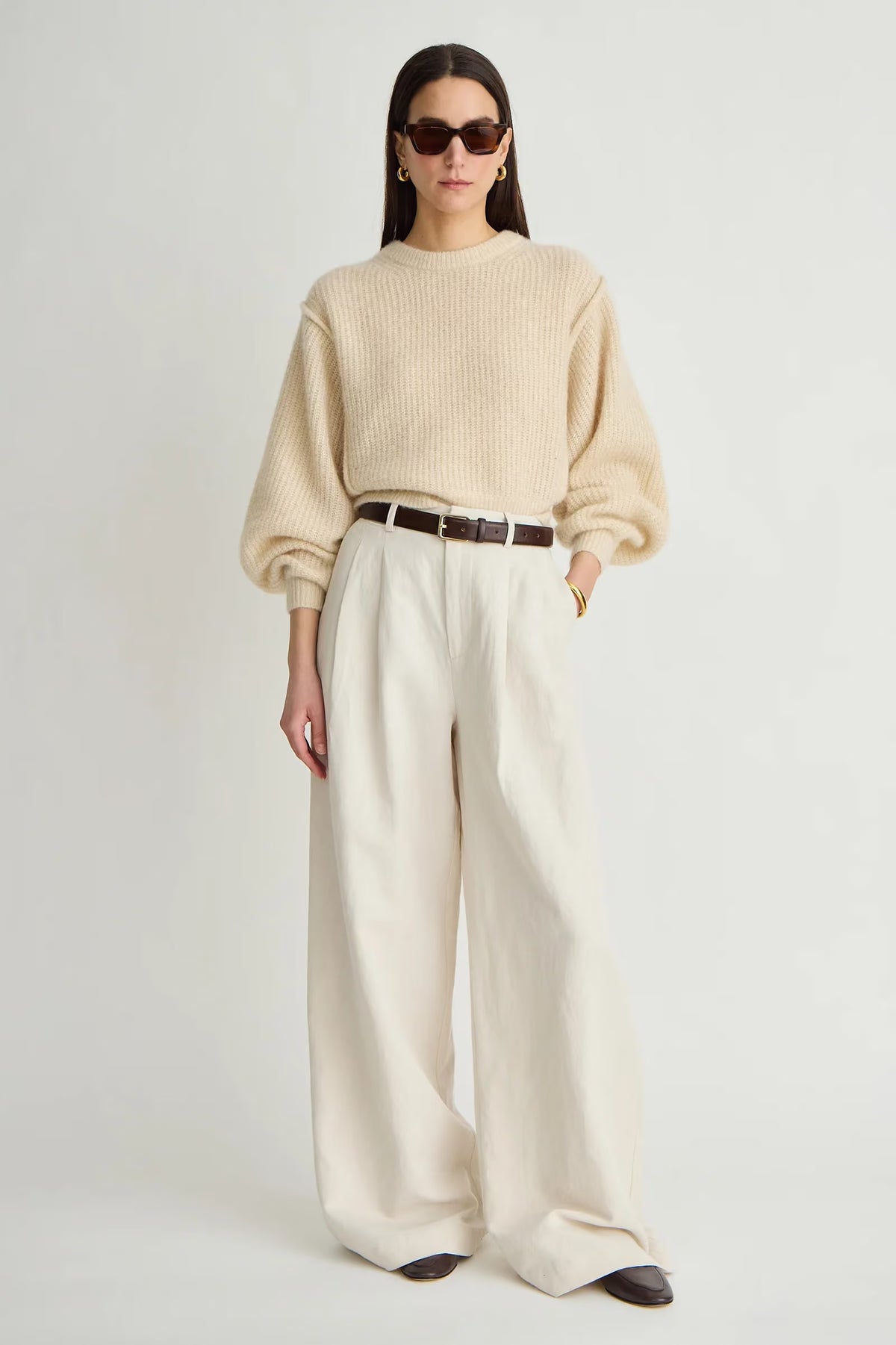 Apiece Apart Softest Silk Cashmere Batwing Crew in Ivory