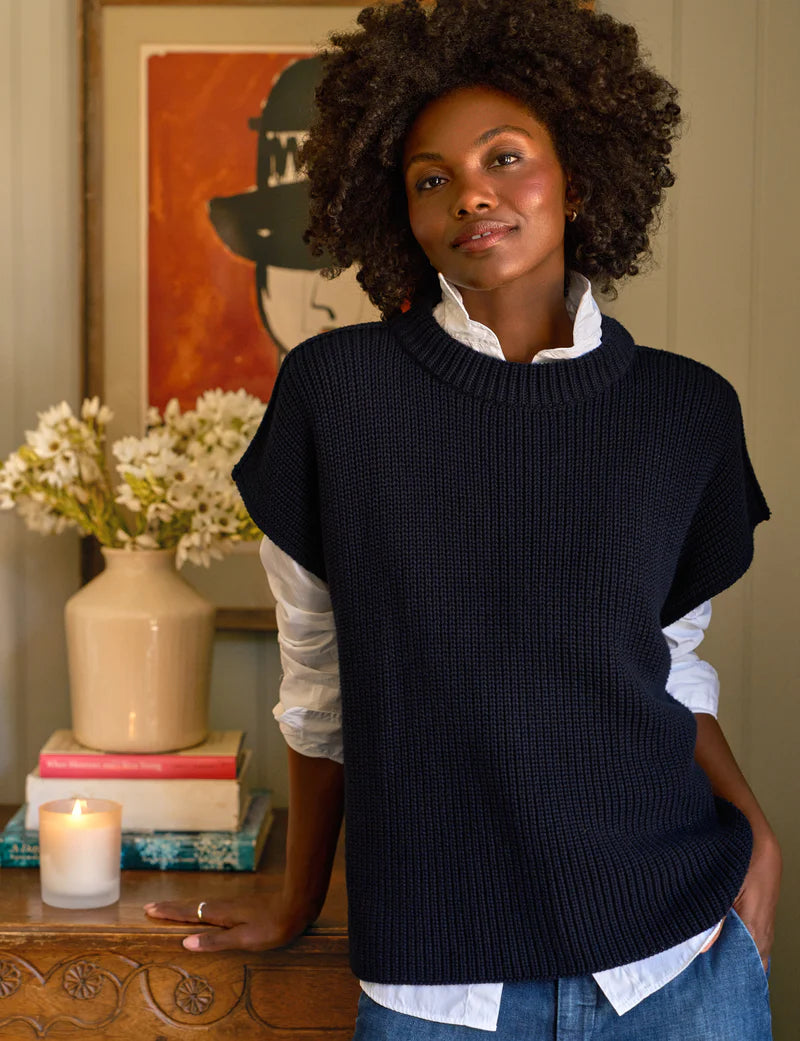 Frank & Eileen Montecito Sweater Vest in Marine