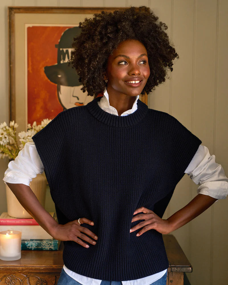 Frank & Eileen Montecito Sweater Vest in Marine
