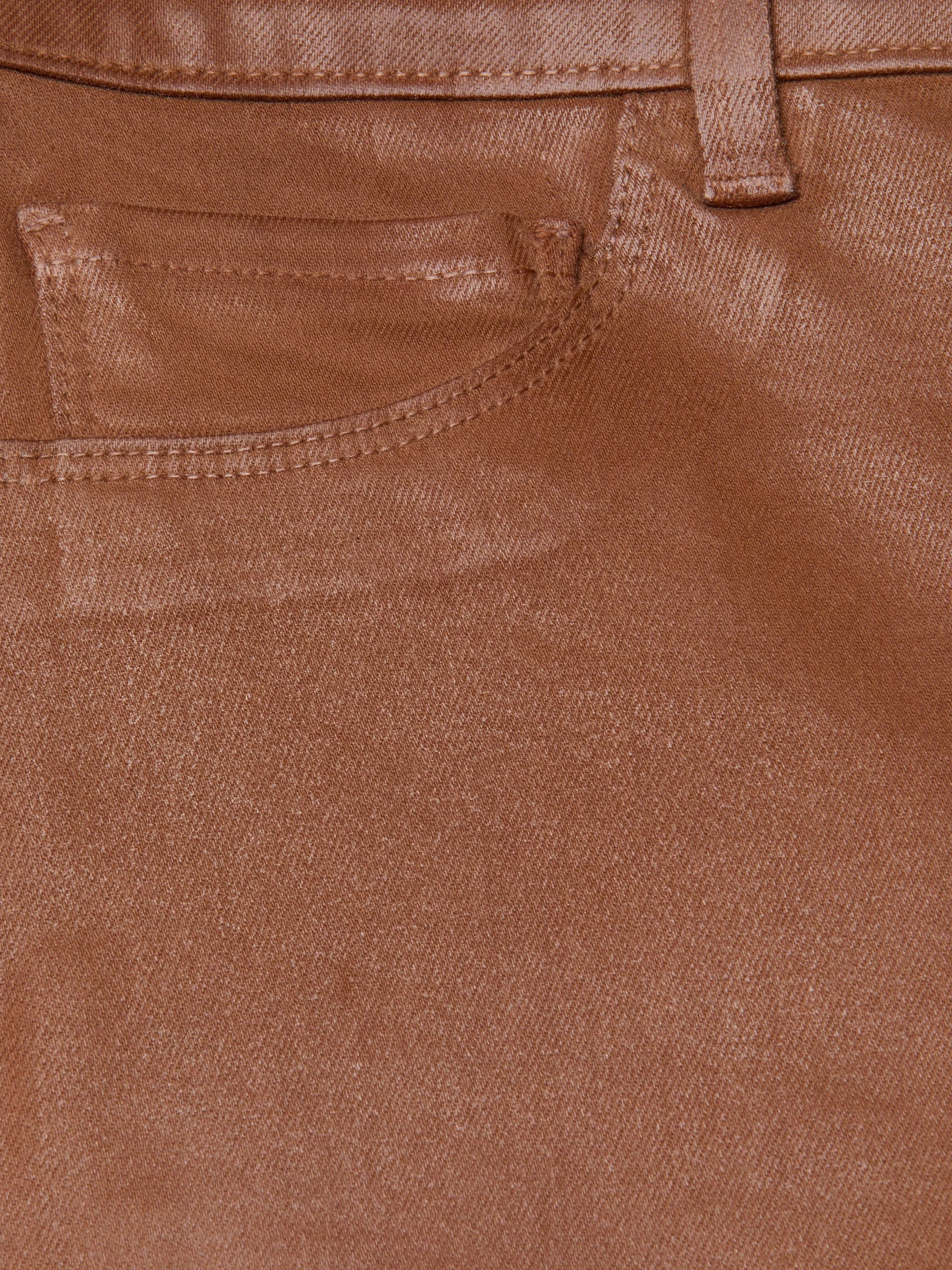 L'AGENCE Margot High-Rise Skinny Jeans in Cognac Coated