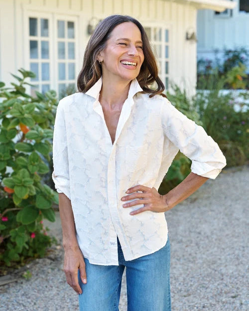 Frank & Eileen Eileen Shirt in Textured Natural Flowers