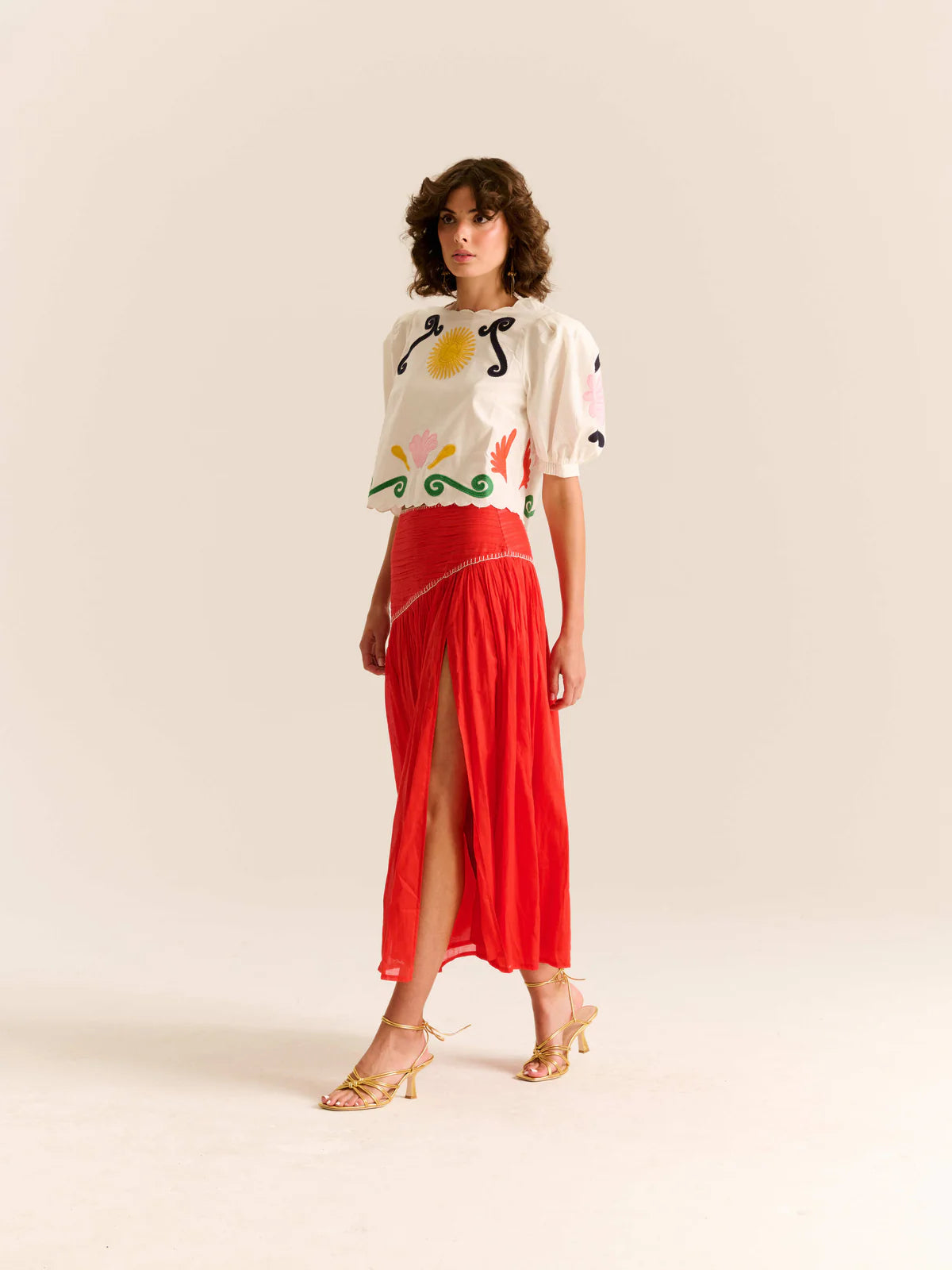 Carolina K Ines Skirt in Red