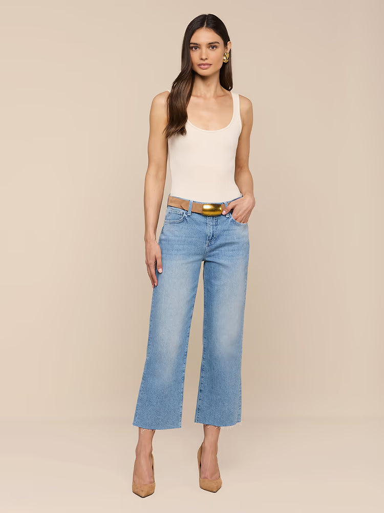 L'AGENCE Wanda Cropped Wide-Leg Jean in Granova