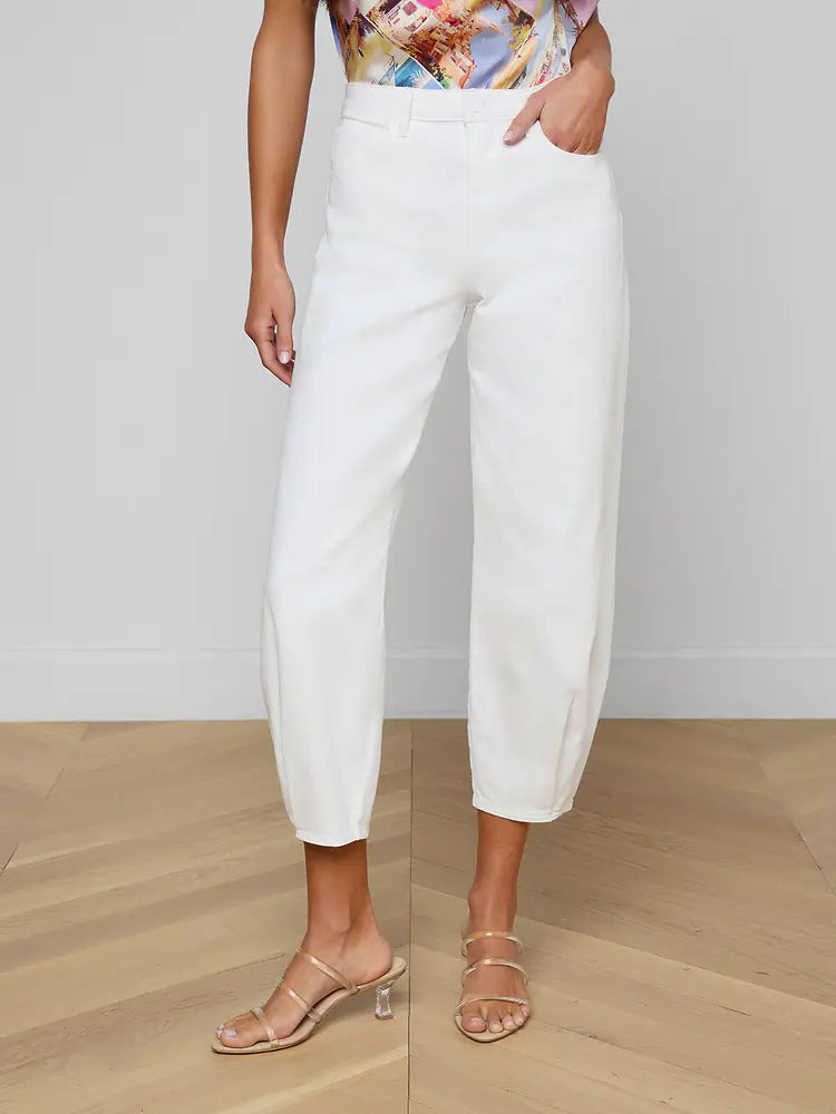 L’AGENCE Krista Tapered Leg Jean in White