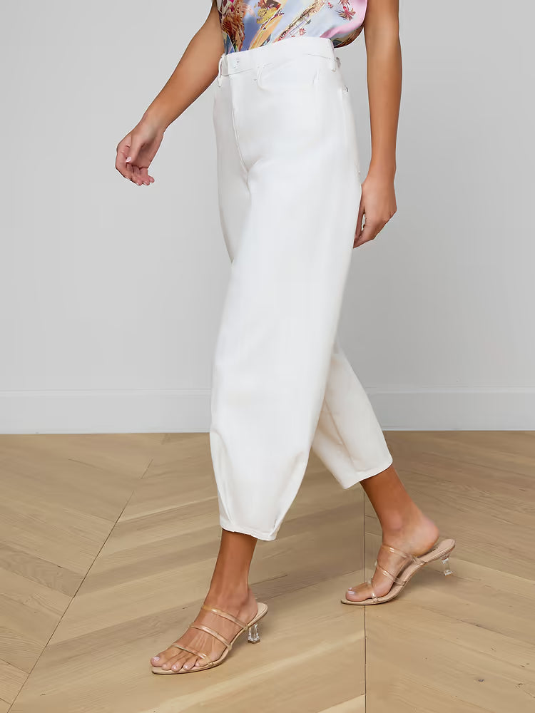 L’AGENCE Krista Tapered Leg Jean in White