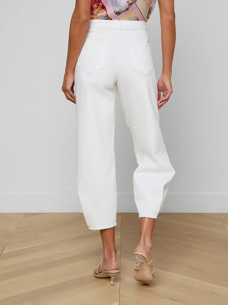L’AGENCE Krista Tapered Leg Jean in White