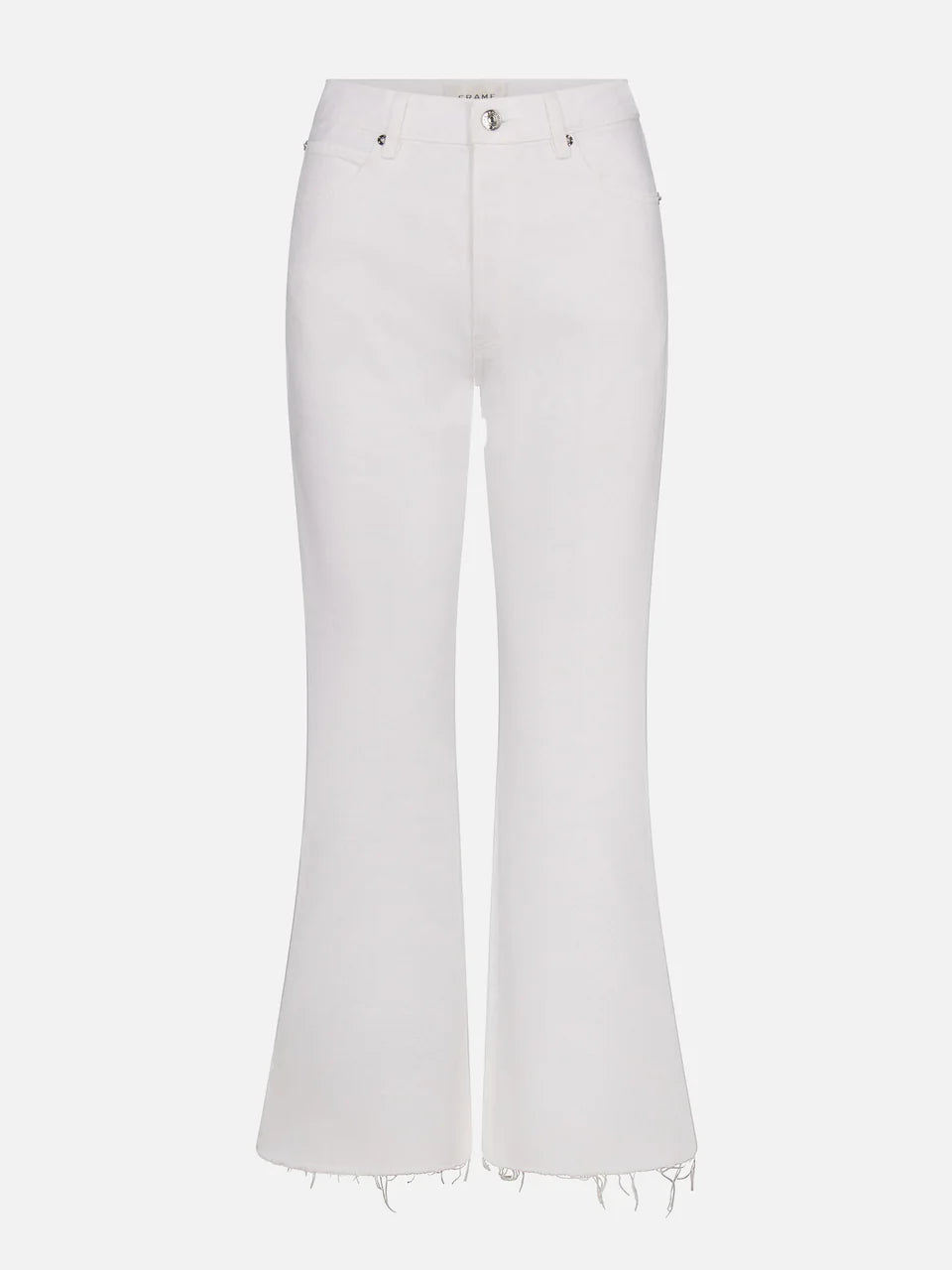 FRAME The Lax in White Raw Fray