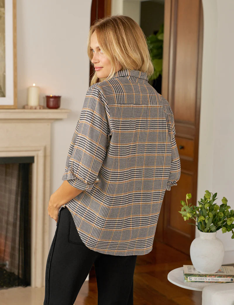 Frank & Eileen Eileen Shirt in Camel and Black Plaid