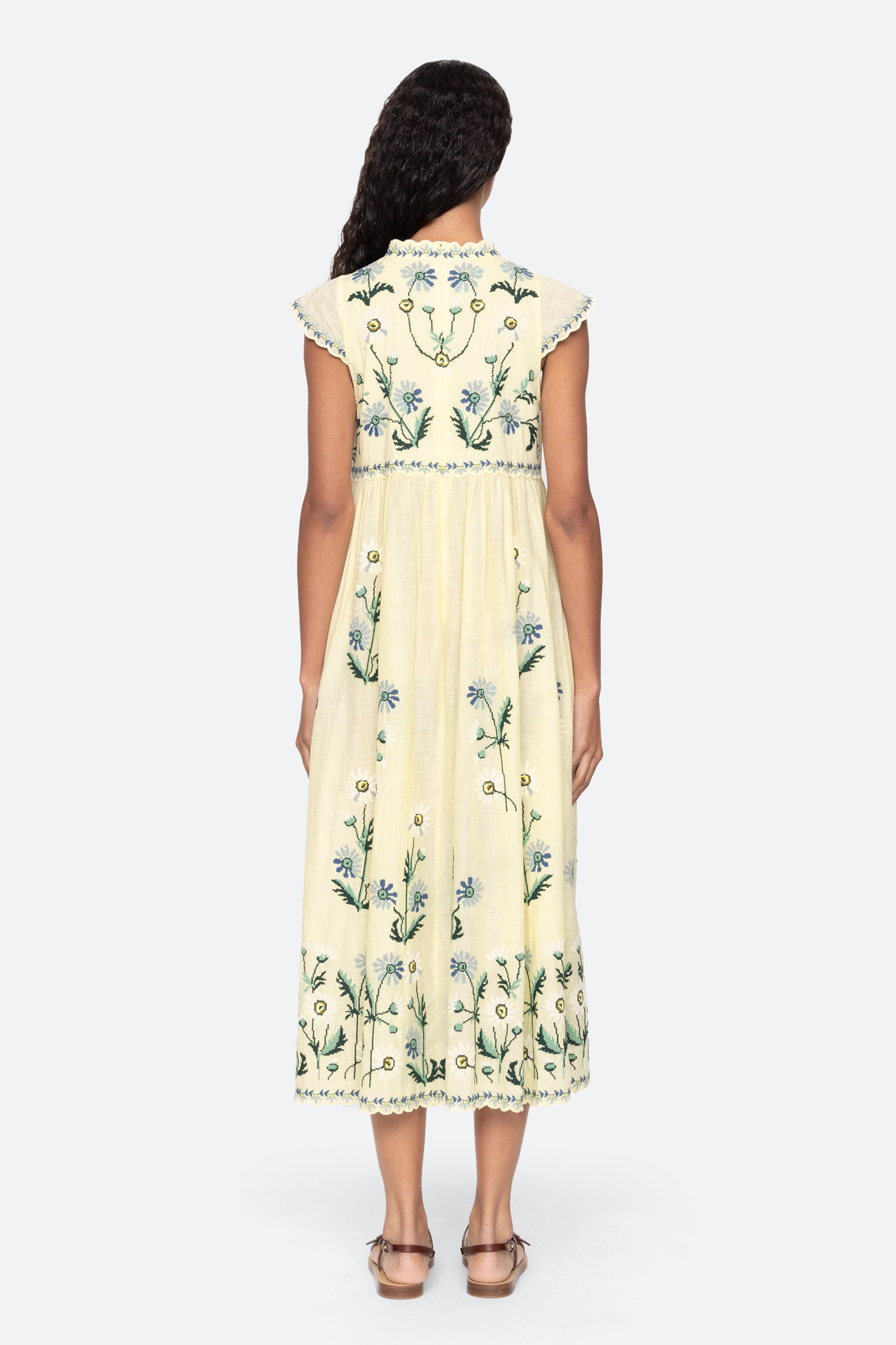 Sea New York Audra Embroidery Midi Dress