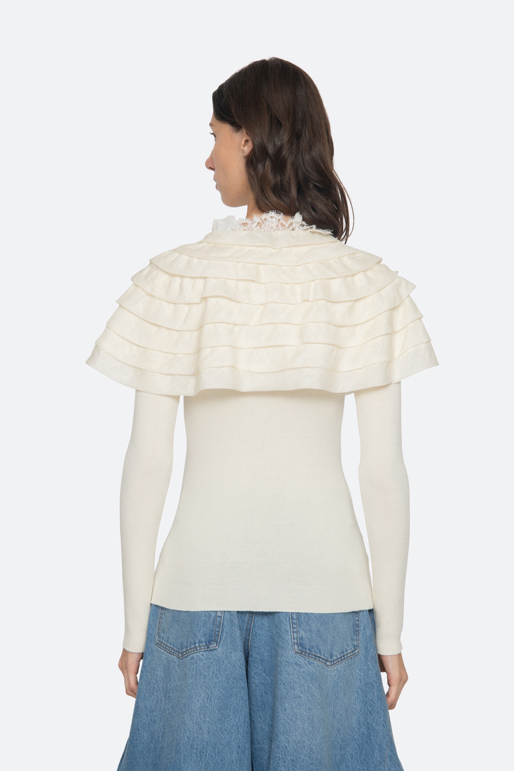 Sea New York Wanda Knit Cardigan in Cream