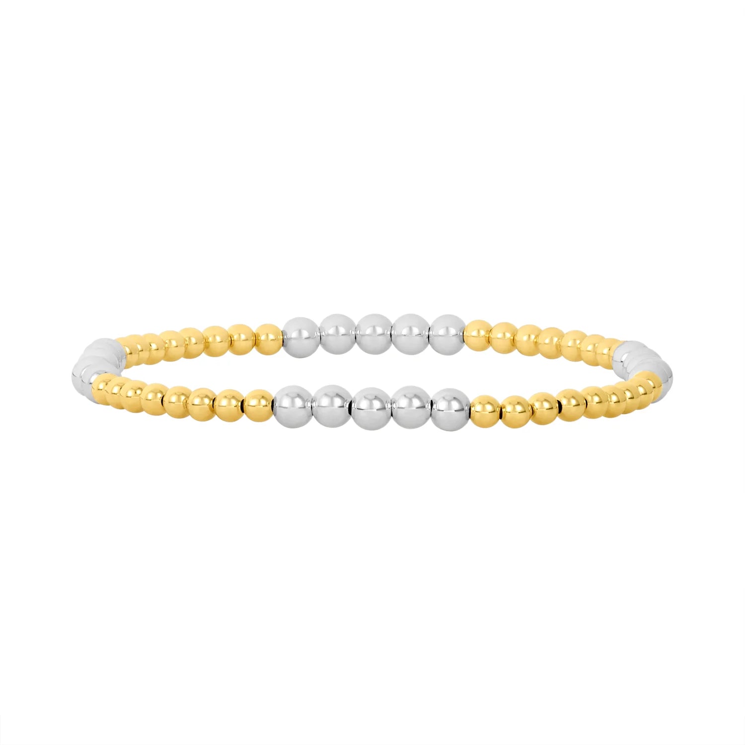 Karen Lazar 3MM Yellow Gold Filled Bracelet with 4MM Sterling Silver