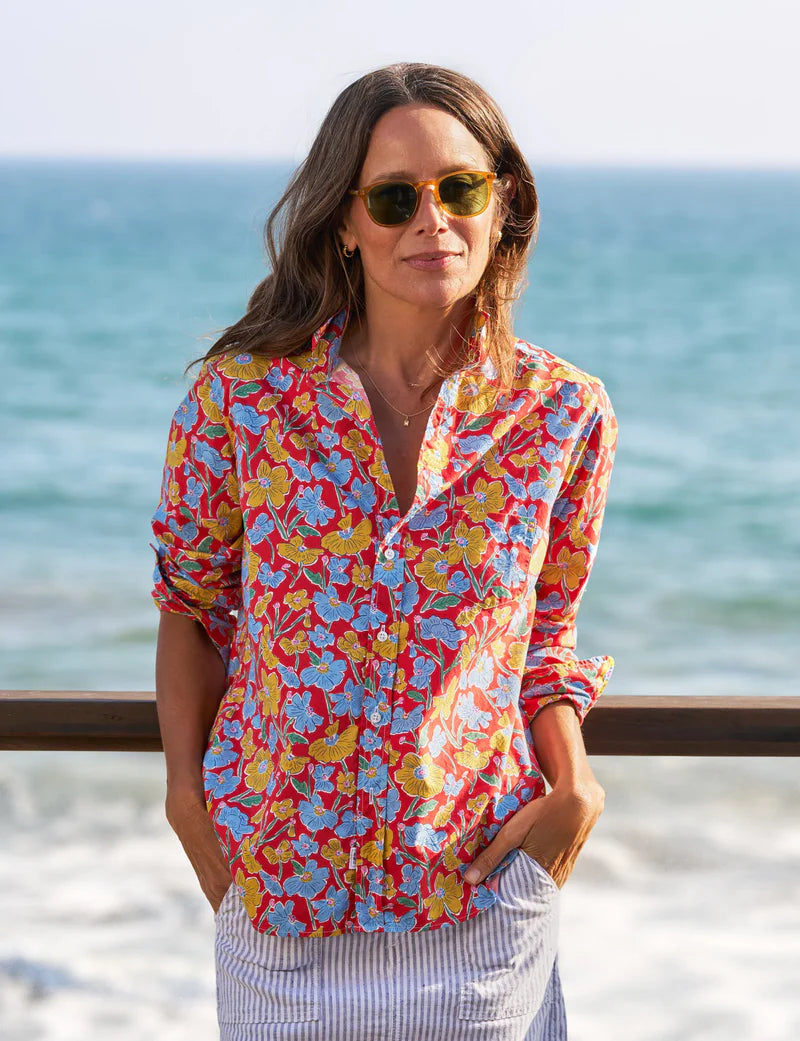 Frank & Eileen Eileen Shirt in Red Flowers