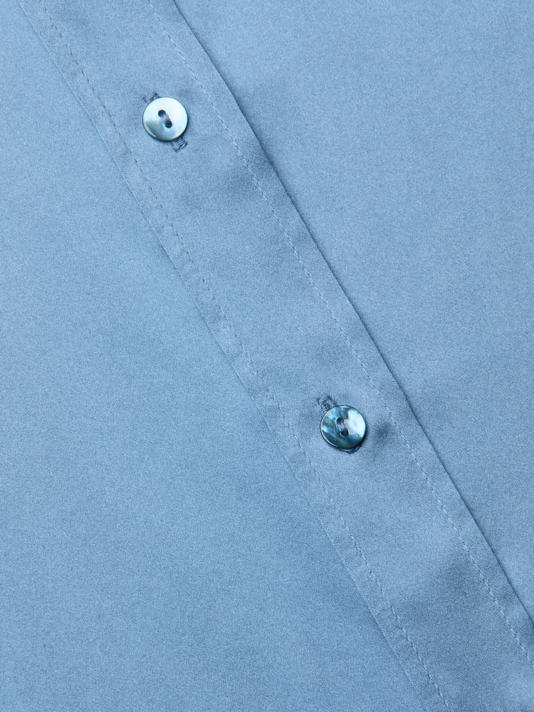 L’AGENCE Dani 3/4 Sleeve Blouse in Blue Mist