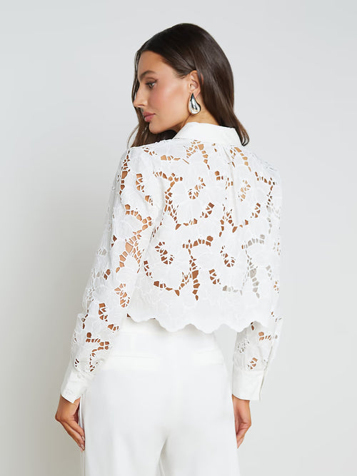 L’AGENCE Seychelle Lace Blouse in Ivory