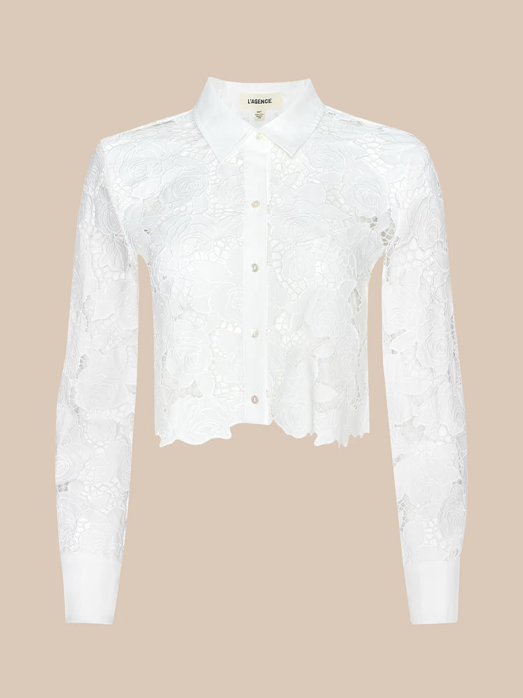 L’AGENCE Seychelle Lace Blouse in Ivory