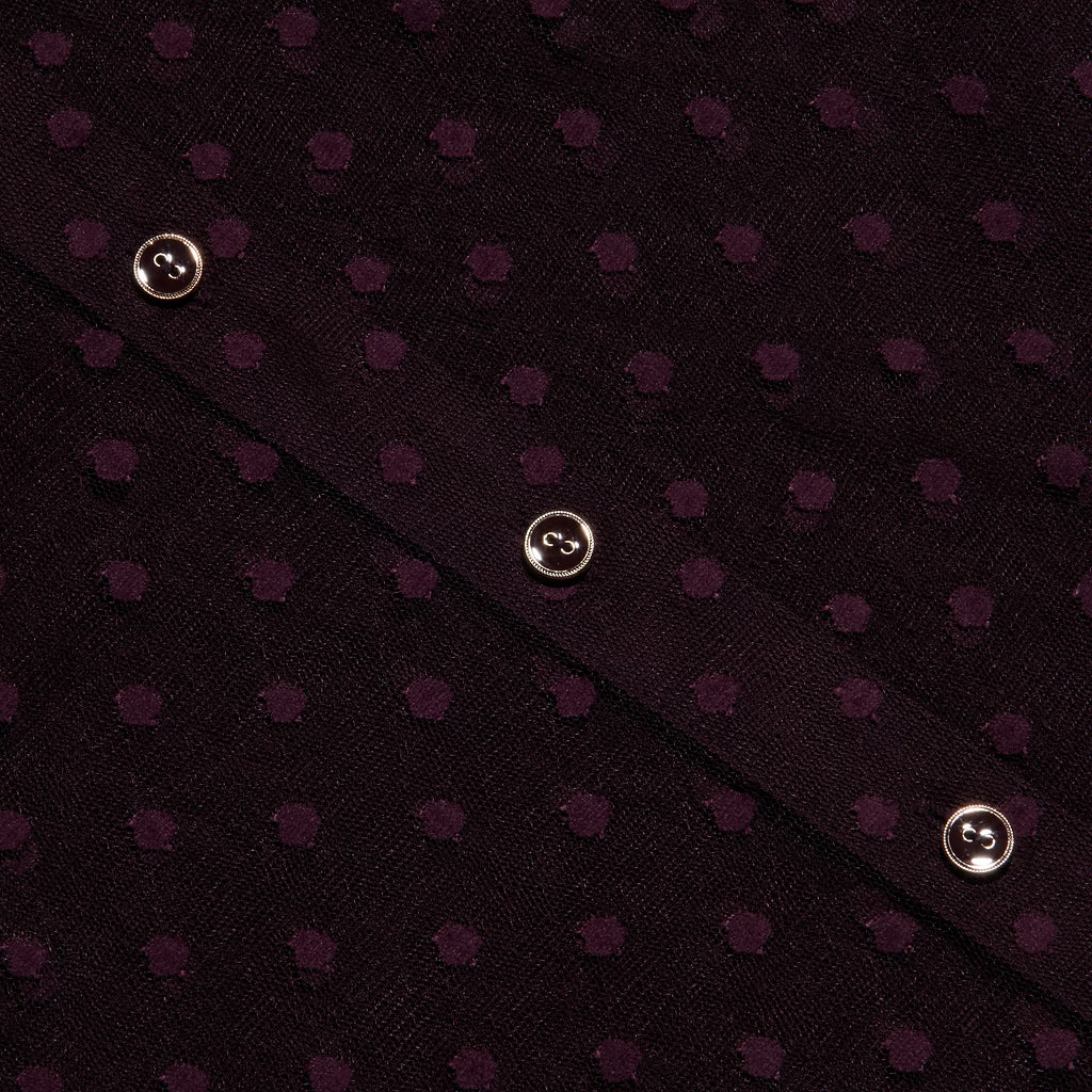 L'AGENCE Sophie Blouse in Deep Sangria Swiss Dot