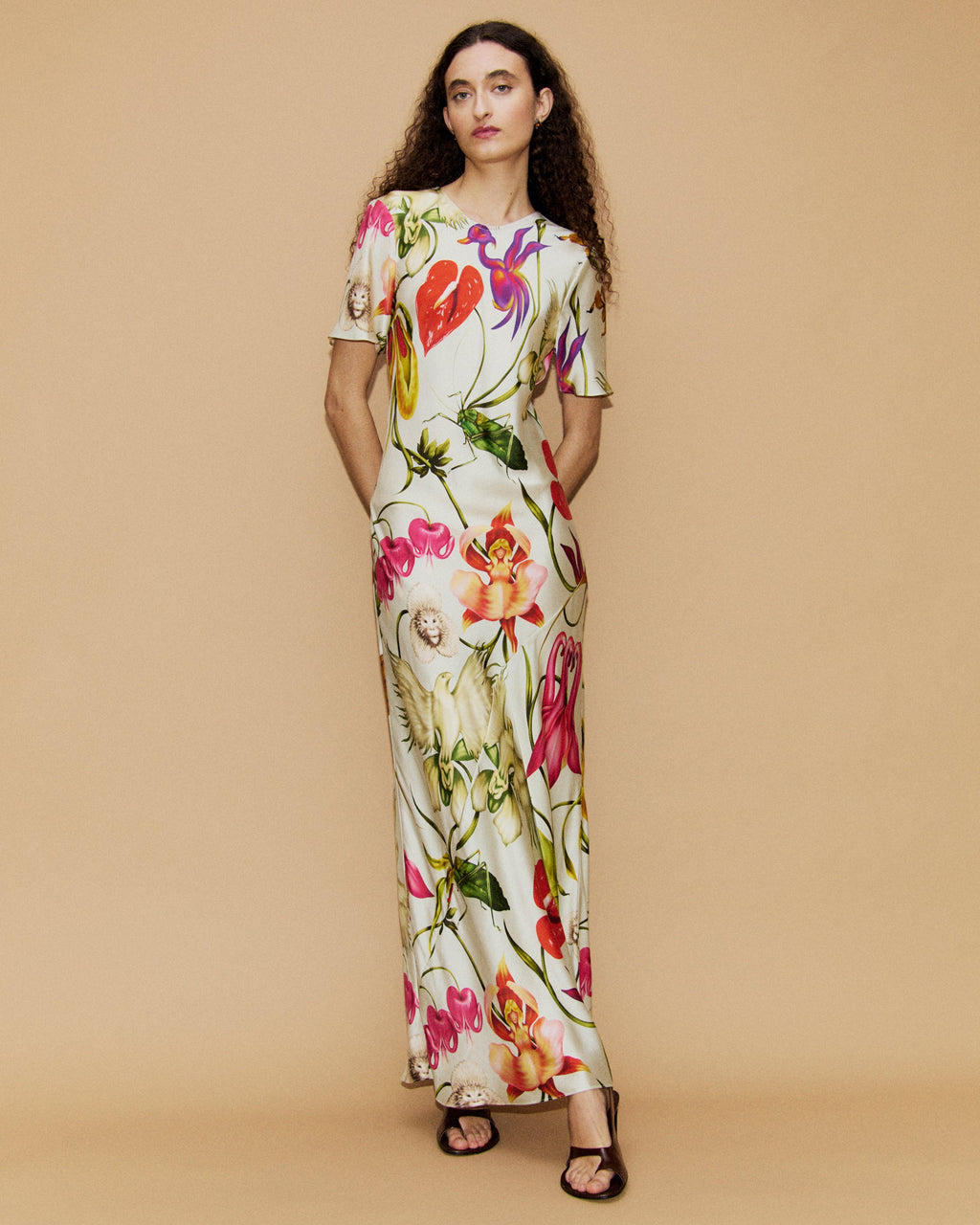 Silk Laundry Bias Dress in Wonderland
