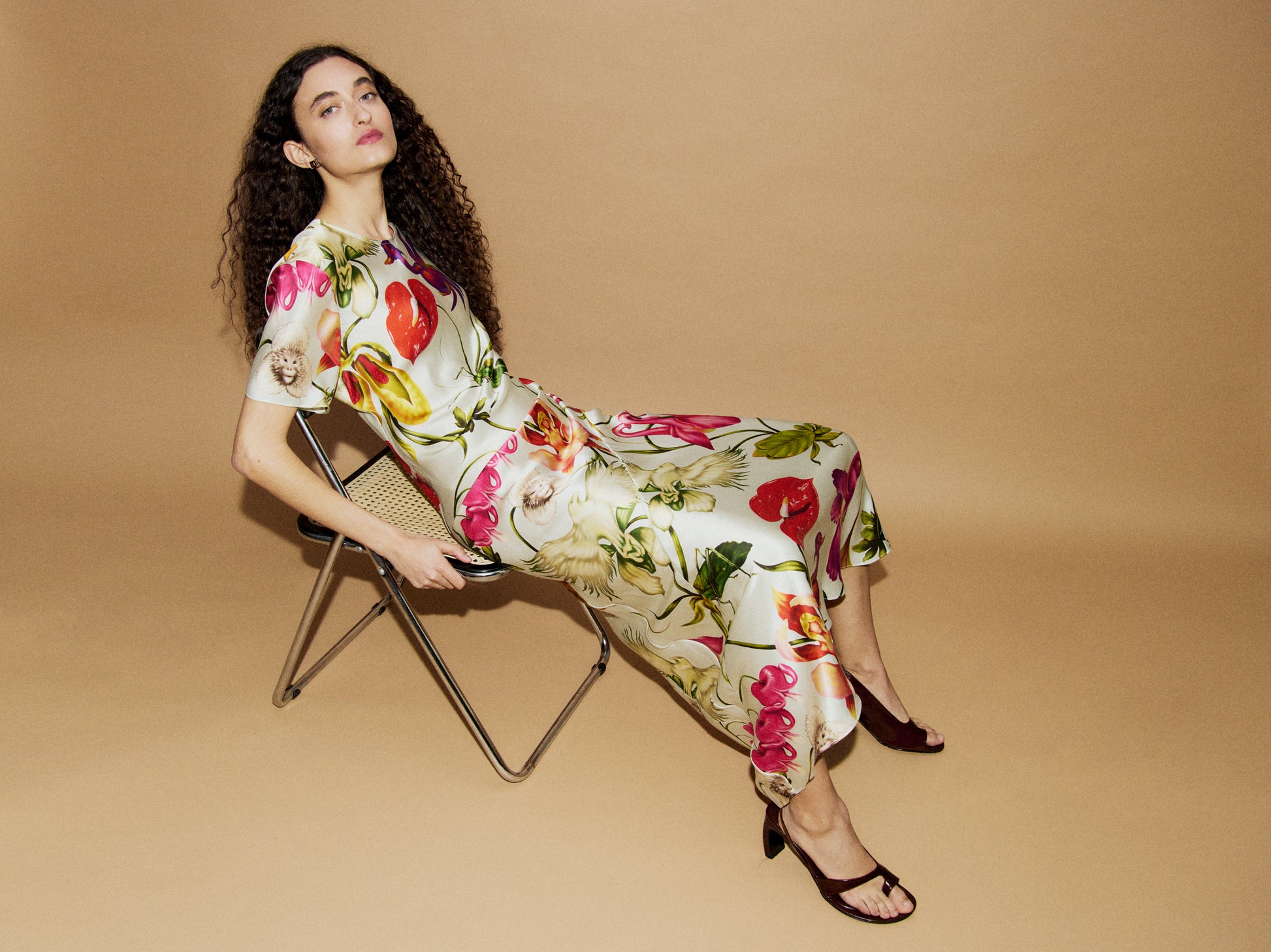 Silk Laundry Bias Dress in Wonderland