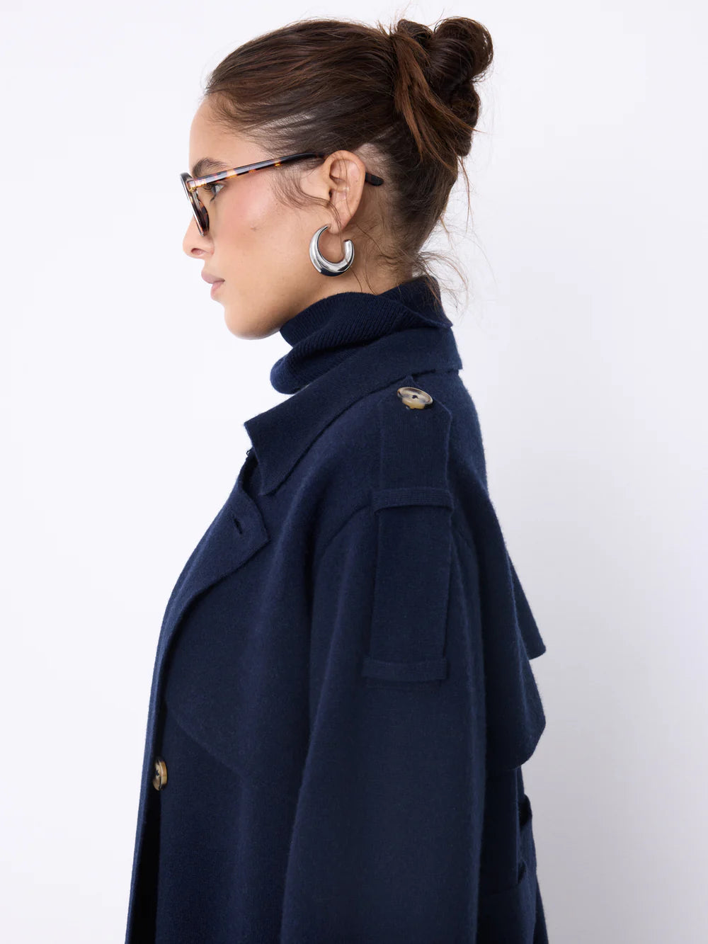 NOTSHY Talia Trench Coat in Marine