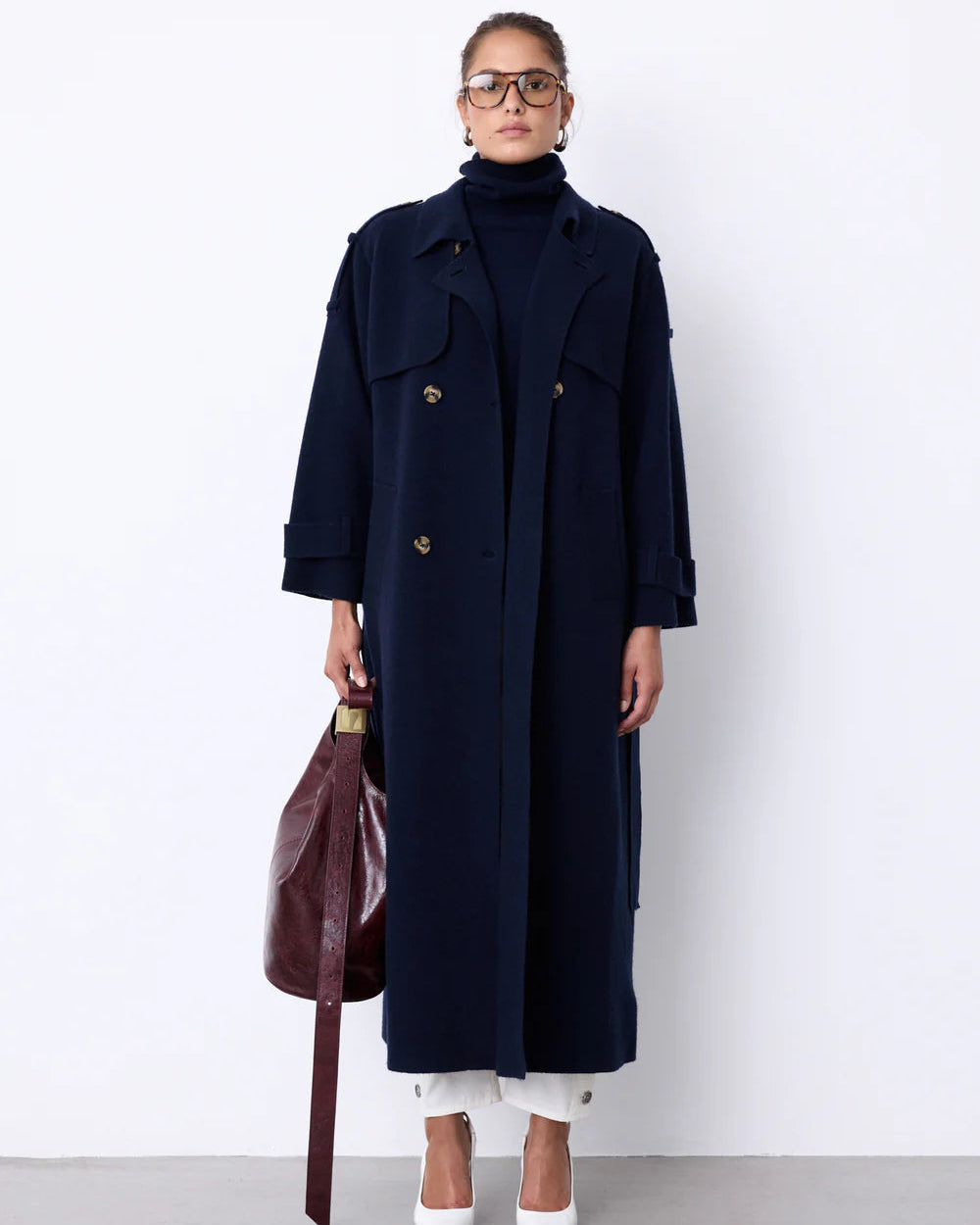 NOTSHY Talia Trench Coat in Marine