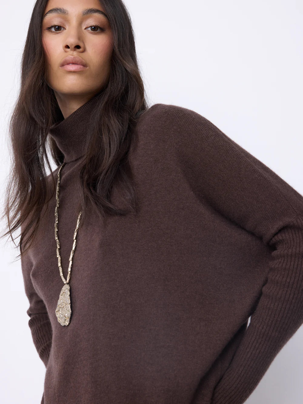 NOTSHY Margareth Poncho in Coffee