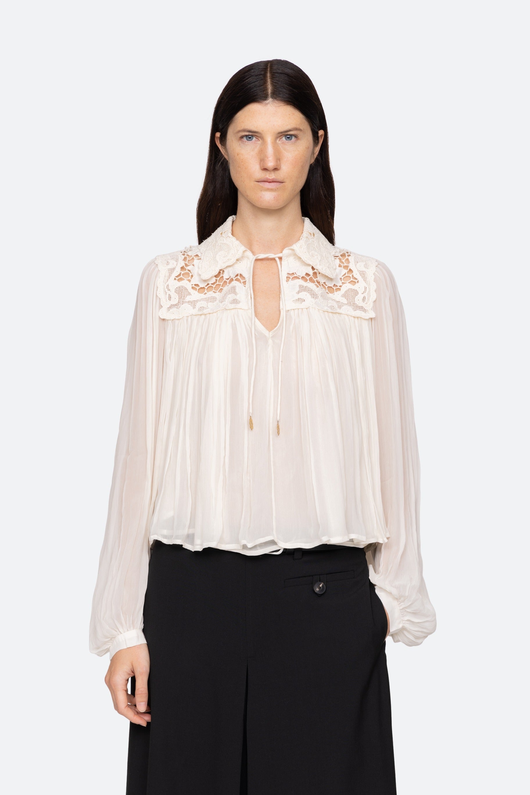 Sea New York Daphne Lace Long Sleeve Top
