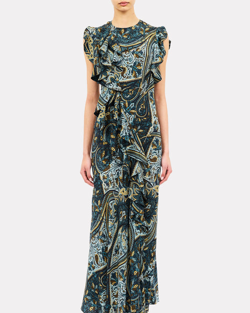 Ulla Johnson Ameline Silk Dress in Prussian