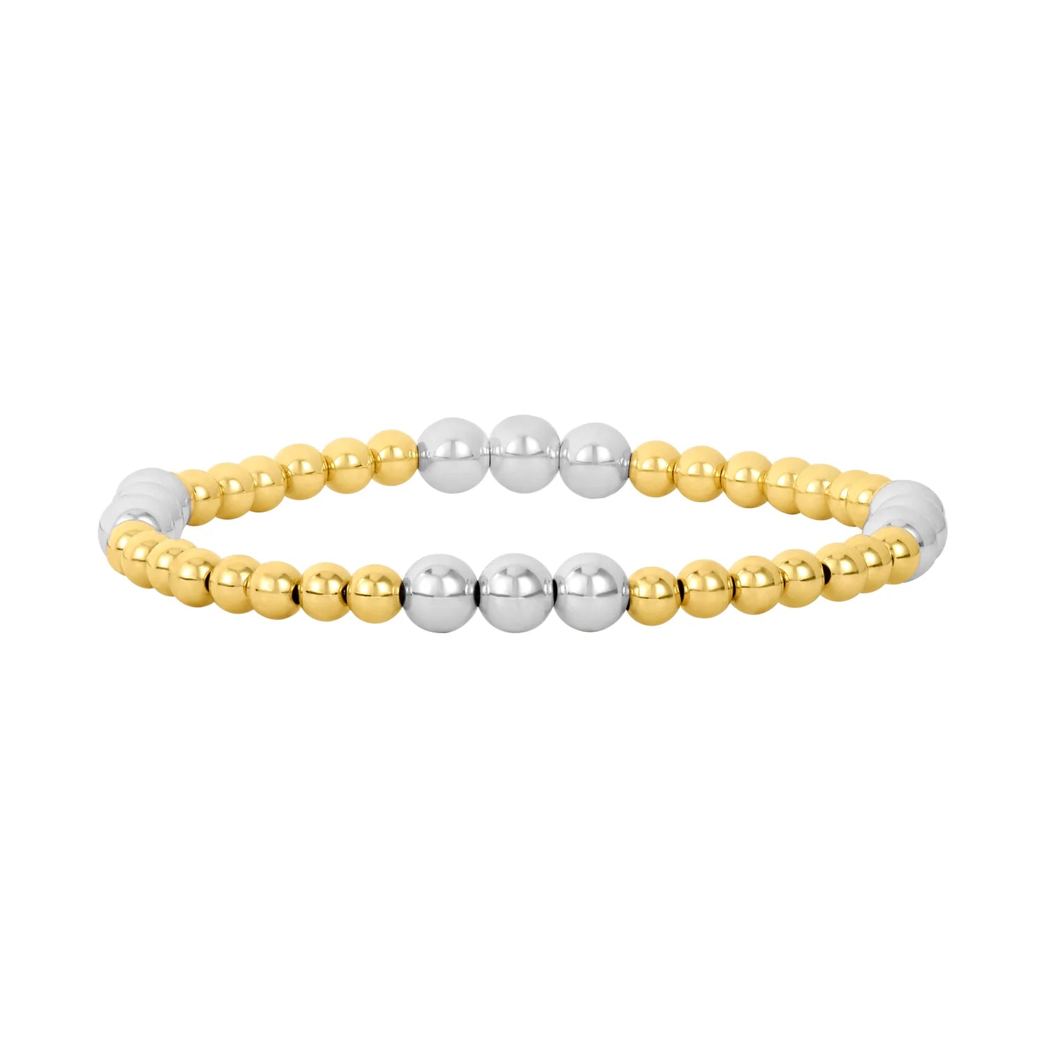 Karen Lazar 4MM Yellow Gold Filled Bracelet with 5MM Sterling Silver