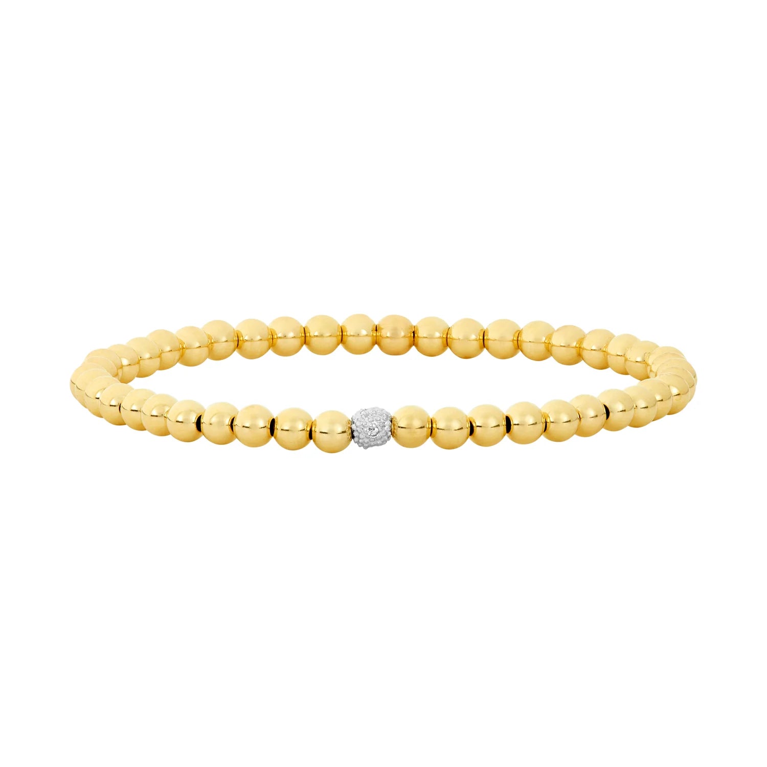 Karen Lazar 4MM Signature Bracelet with 14K  Diamond Bead