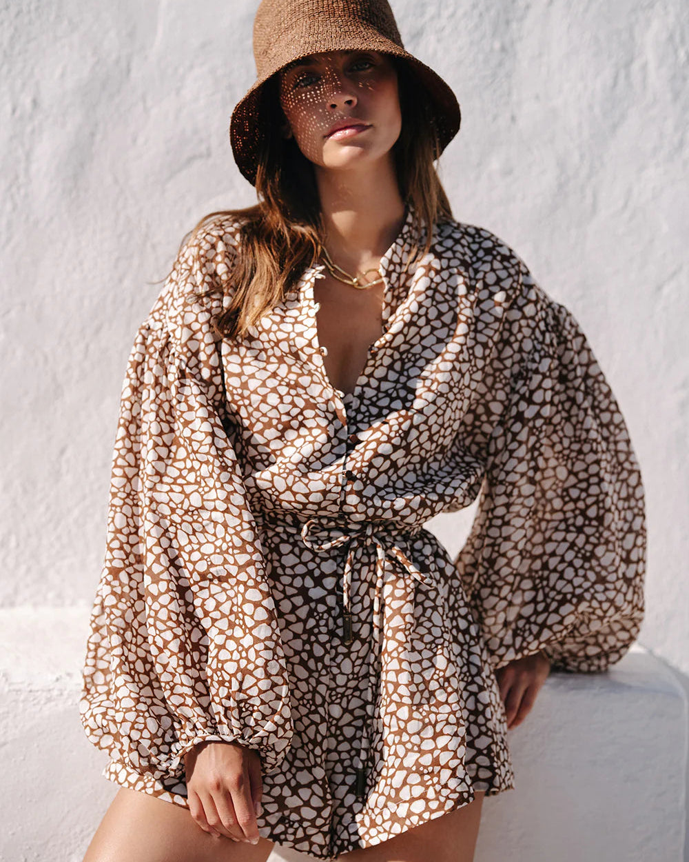 Kivari Solara Playsuit in Brown