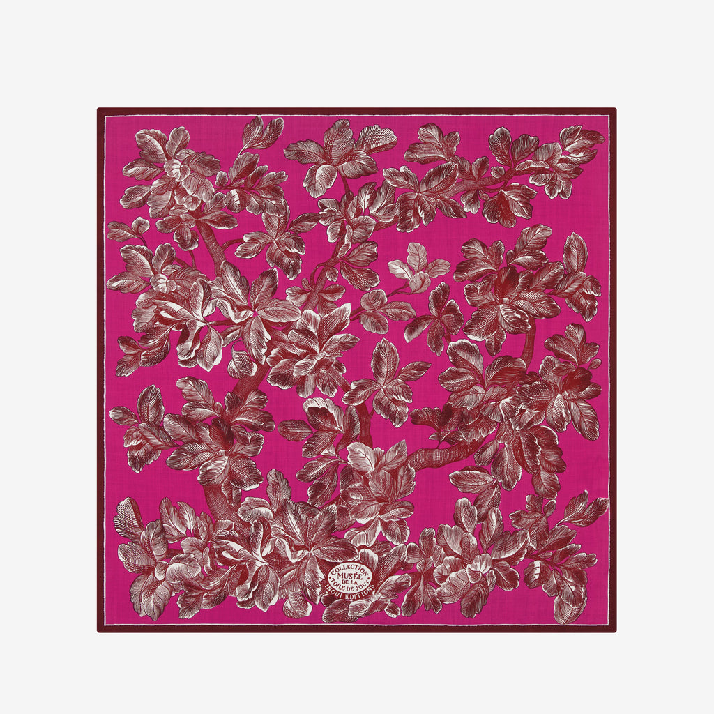 Inoui Editions Square Scarf Arboris in Fuchsia