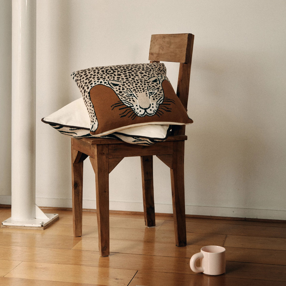 Inoui Editions Cushion Cover Leopard in Beige